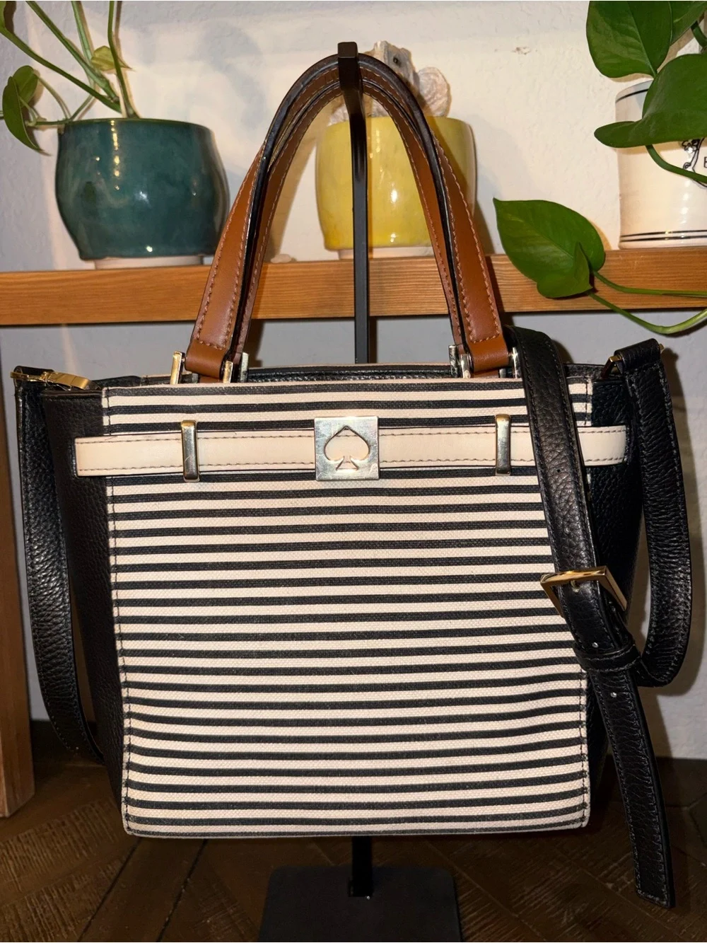 Kate Spade New York Striped 2-Way Mini Tote Crossbody WKRU2447